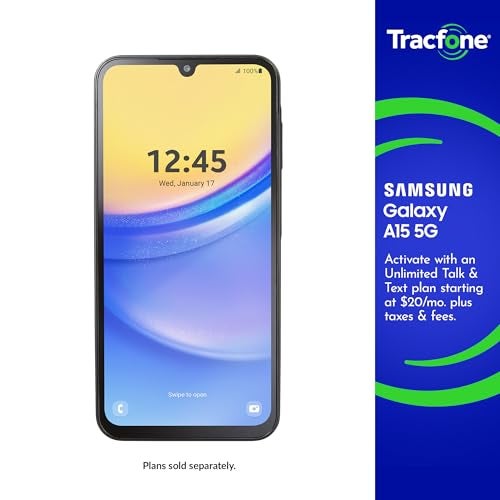Tracfone, Samsung Galaxy A15 5G, 128GB, Prepaid Smartphone, Black, 50MP Main Camera, Locked - Image 2