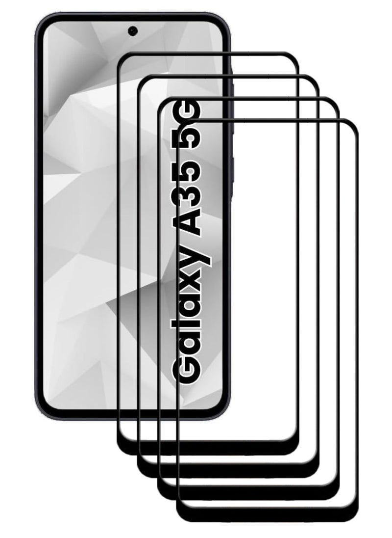 ACLIX 4 Pieces Tempered Glass Screen Protector Antistatic ESD Dustproof Premium Quality High Definition Designed For Samsung Galaxy A35 - Image 1