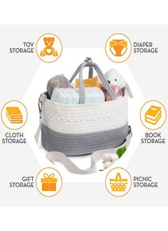 HomarKet Baby Diaper Caddy Organizer Cotton Rope Nursery Storage Bin  - Image 3