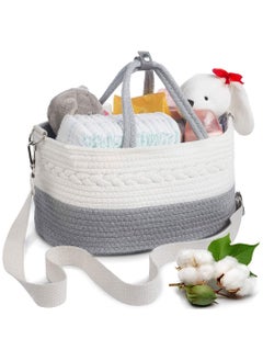 HomarKet Baby Diaper Caddy Organizer Cotton Rope Nursery Storage Bin  - Image 1