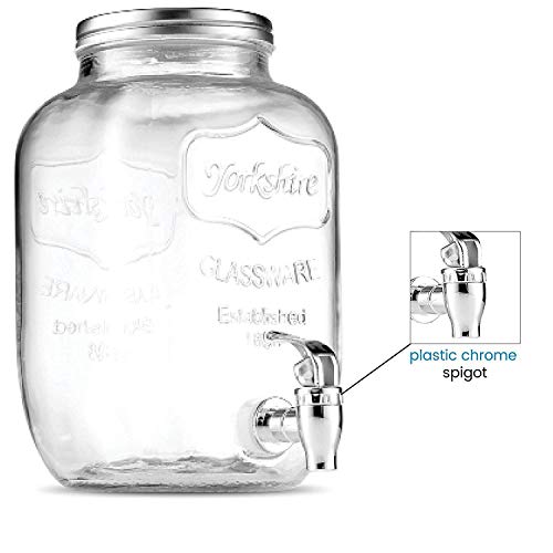ARUZEN Transparent Mason Jar Beverage Dispenser, Glass Air Tight, Liquor Dispenser Beer Dispenser, Cold Water Pitcher,4 Liter - 1 Piece with Free 2 PCS Mason JAR - Image 3