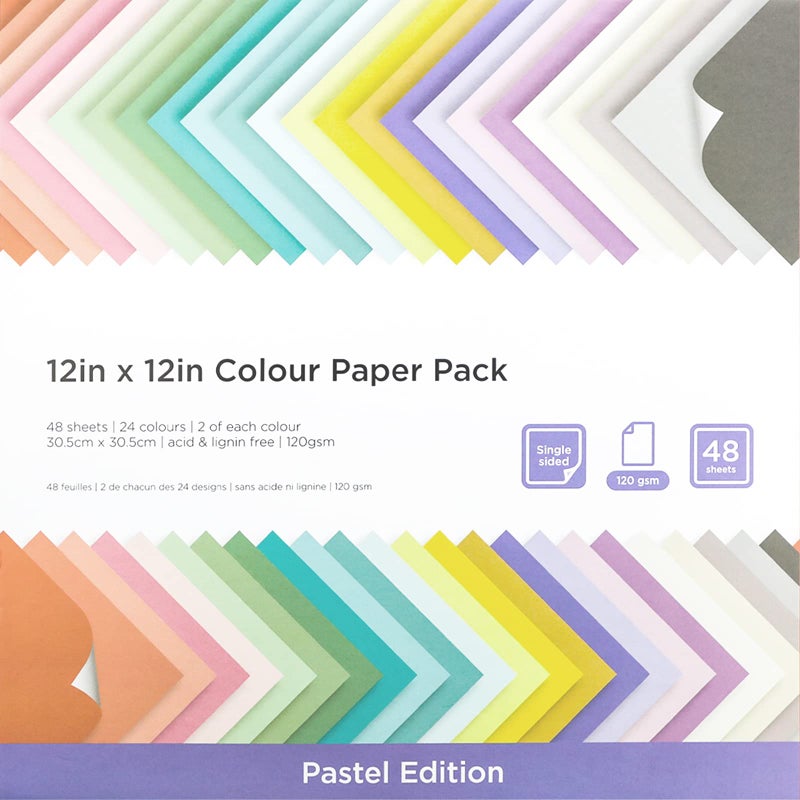 Livholic 48 Sheets Pastel Color Scrapbook Paper 12x12 Inch 24 Assorted Colored Card stock 120 gsm 32 lb Rainbow Paper for Cardmaking, Assorted Color Shading Projects,Origami,Classroom Crafts - Image 4