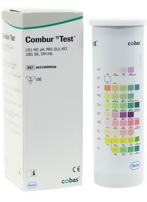Pack of 100 Combur 10 Test UX Urine Ketones Test Strips