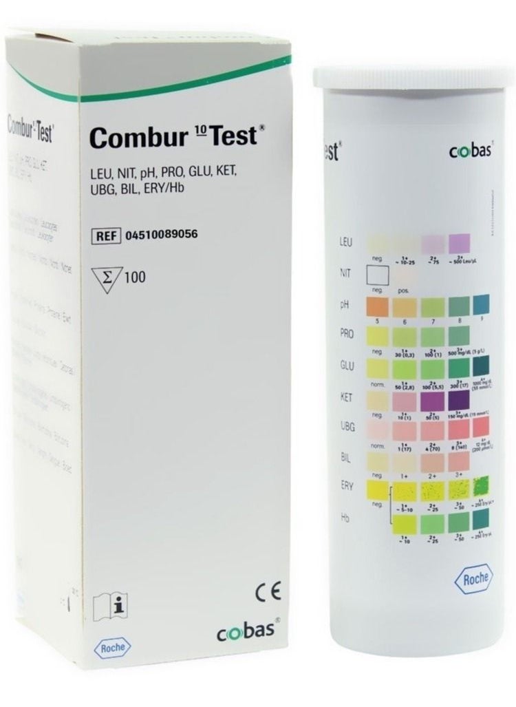 Pack of 100 Combur 10 Test UX Urine Ketones Test Strips