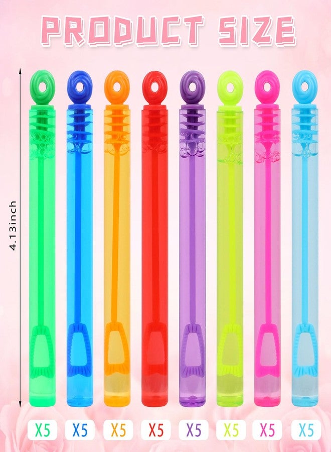 LOAVER 40 Pcs Mini Bubble Wands Bulk for Kids,8 Colors Circle Assorted Bubble Sticks for Summer Outdoor Birthday Party Gifts Beach Toys Goodie Bag Fillers Class Rewards - Image 2