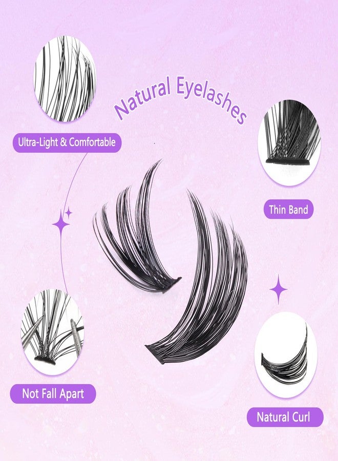 CMAYOME Lash Clusters Kit, 30D 40D 50D 60D Lash Extension Kit with Lash Bond and Seal, 640Pcs Eyelash Clusters with Lash Tweezers, Lash Remover and Eyelash Brush - Image 4