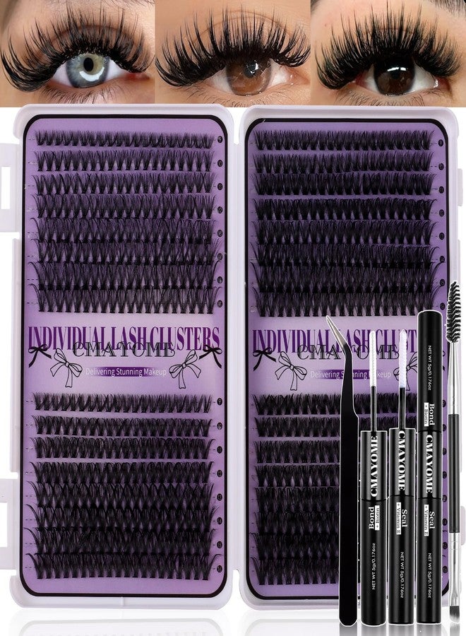 CMAYOME Lash Clusters Kit, 30D 40D 50D 60D Lash Extension Kit with Lash Bond and Seal, 640Pcs Eyelash Clusters with Lash Tweezers, Lash Remover and Eyelash Brush - Image 1