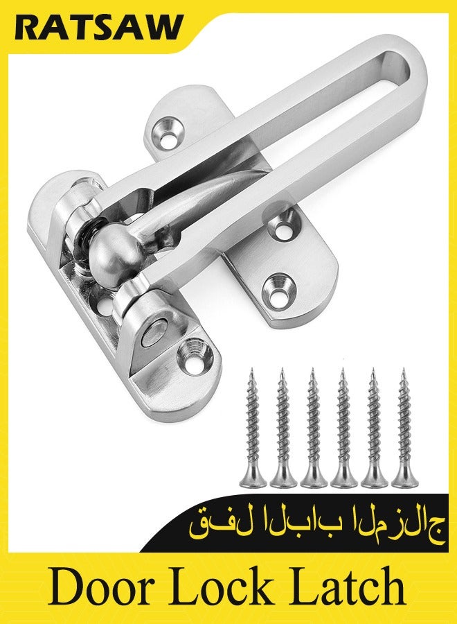 RATSAW Door Lock Latch for Home & Hotel Security,Brushed Finish SUS-304 Stainless Steel Door Chain Lock,U-Swing Locks Front Door Locks for Kids - Image 1