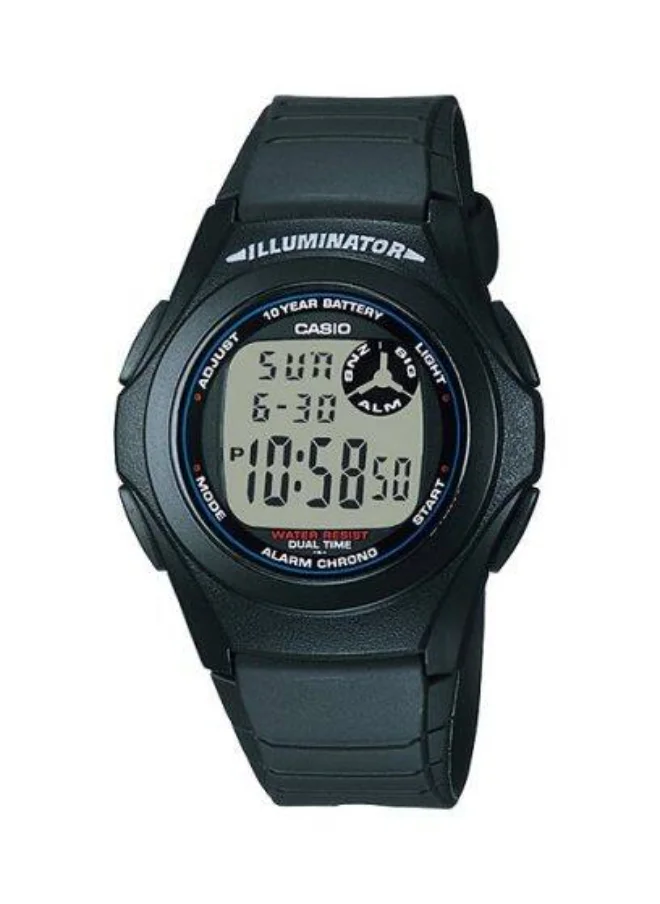 CASIO Unisex Digital Display Watch With Black Resin Strap - F-200W-1A