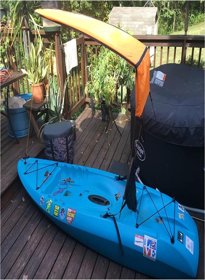 MOOCY Sun Shade Canopy for Kayak Canoe (Orange) - Image 3