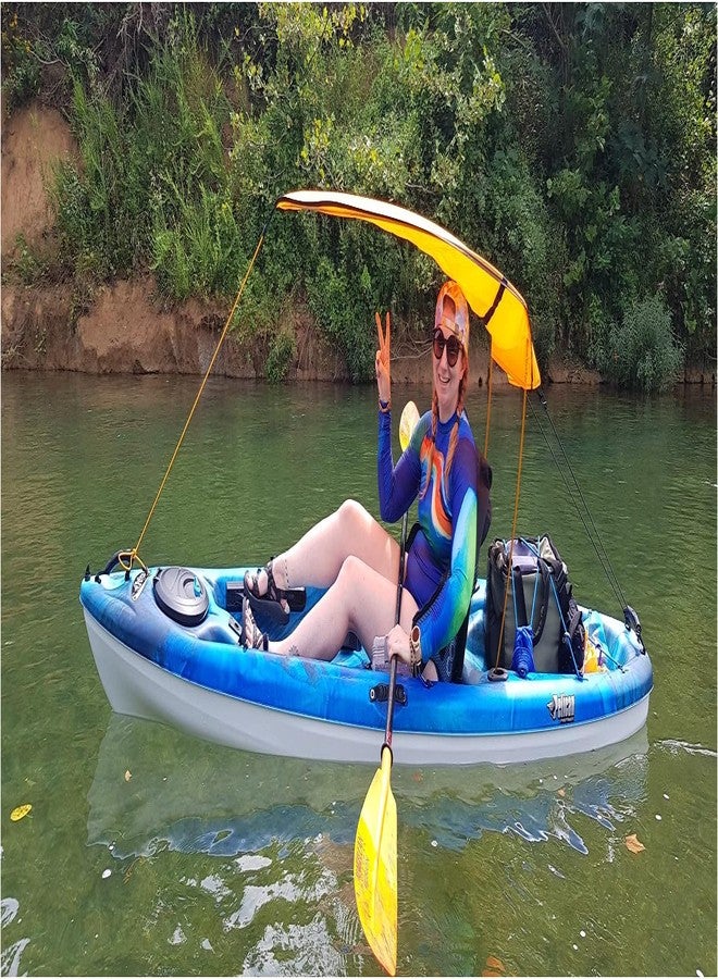 MOOCY Sun Shade Canopy for Kayak Canoe (Orange) - Image 2
