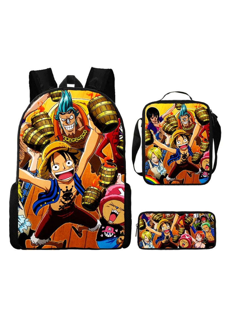 New Cartoon Animation Backpack For Primary And Secondary School Students Three-Piece Set 29*16*42cm
