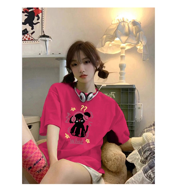 100% Cotton Short-Sleeved T-Shirt Women'S Summer Design Sense Niche Half-Sleeved Small Fresh Western Style Age-Reducing Top - Image 4