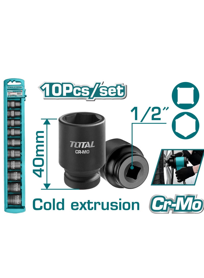TOTAL 10-Piece Half-Inch Socket Set - THISTD12101 - Total