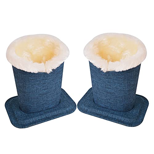 Baitaihem Pack of 2 Plush Lined Eyeglasses Holder Stand Protective Glasses Case For Desks Or Nightstands, Canvas (blue) - Image 1