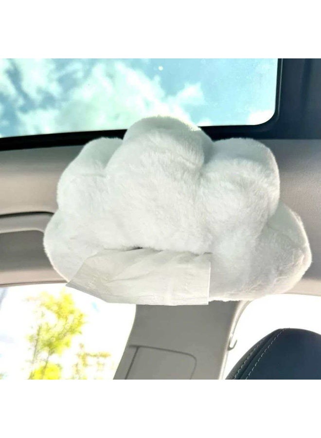 Plush Cloud Shaped Car Tissue Box, Hanging Auto Napkin Holder for Car Sunroof - Image 3