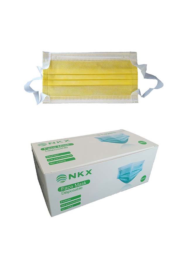 NIBEMINENT 50-Piece Disposable Cotton Earloop 3 Ply Face Mask - Image 1