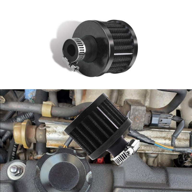 HAOBO 12mm Air Filter Intake Filter Breather, Small Engine Air Filter, Mini Universal Motor Cone Cold Clean Air Intake Filter Turbo Vent Breather, Car Accessories Car Filter Cover for Car Motorcycle - Image 1