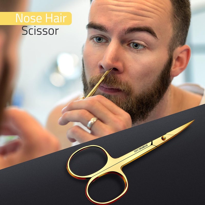 Utopia Care Eyebrow Hair Scissors, Curved Nail & Rounded Cuticle Scissors for Men and Women, Small Grooming Shears for Mustache, Eyebrows, Eyelashes, Ear & Nose Hair, Gold - Image 5