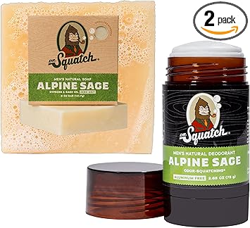 All Natural Soap Bar Deodorant Bundle for Men by Dr Squatch Alpine Sage - Image 1