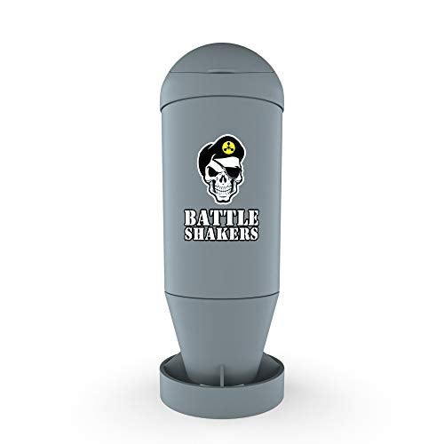 Battle Shakers Torpedo Shaker Cup Military Themed Shaker Bottle LeakProof Protein Cup with Storage Compartment Mix Protein Powders More Durable Dishwasher Safe 20 Oz Gray - Image 1