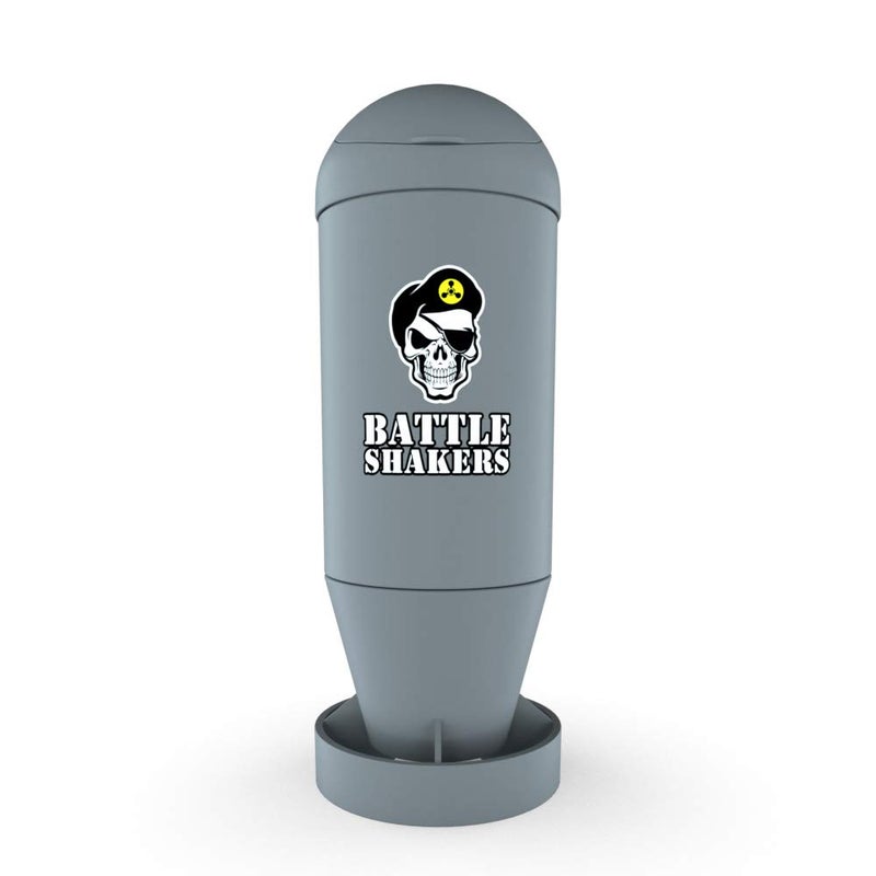 Battle Shakers Torpedo Shaker Cup Military Themed Shaker Bottle LeakProof Protein Cup with Storage Compartment Mix Protein Powders More Durable Dishwasher Safe 20 Oz Gray - Image 2
