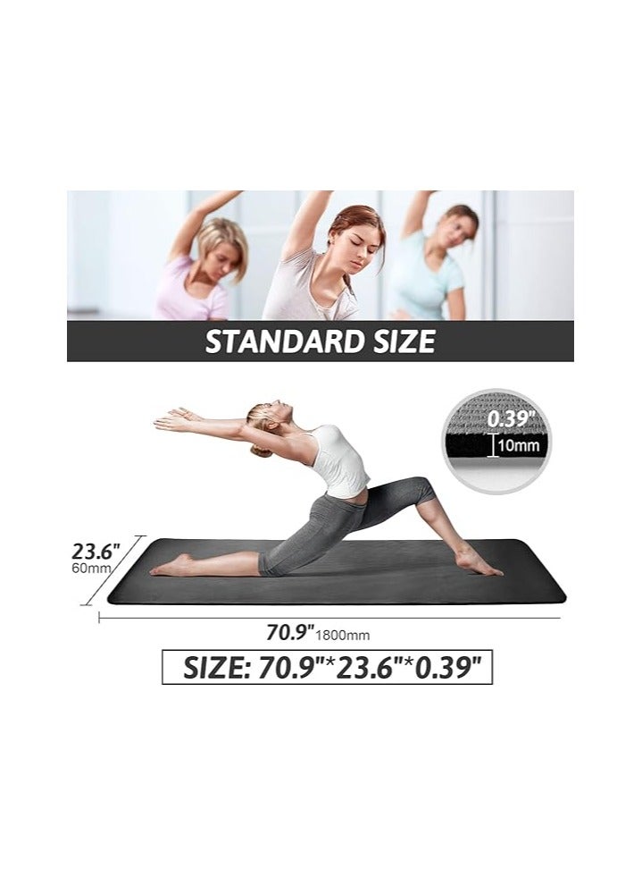 Risen Yoga Mat Non Slip, Yoga Mat with Strap Included 10mm Thick Exercise Mat Ideal for HiiT, Pilates, Yoga and Many Other Home Workouts - Image 3