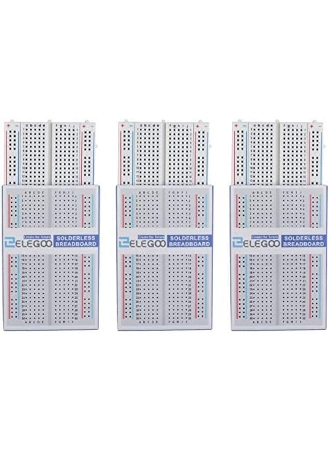 ELEGOO - 400 Tie Points Breadboard And 4 Power Rails For Arduino 3 Pcs - Image 1