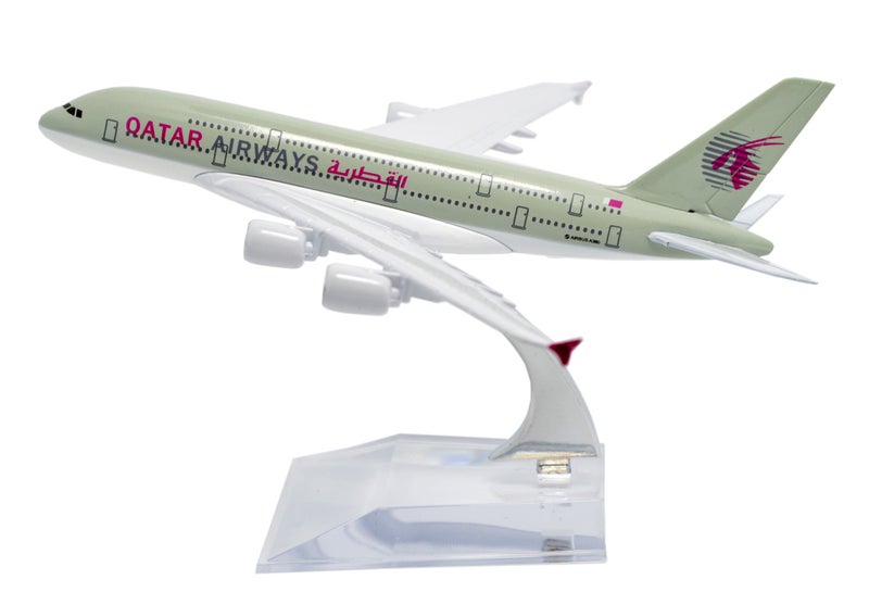TANG DYNASTY(TM) 1:400 16cm Air Bus A380 Qatar Airways Plane Metal Airplane Model Plane Toy Plane Model - Image 1