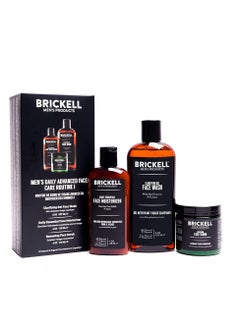 Brickell Men's Products Brickell Men's Products Daily Advanced Face Care Routine I, Gel Facial Cleanser Wash, Face Scrub, Face Moisturizer Lotion, Natural and Organic Men's Skin Care Gift Set, Scented  - Image 1