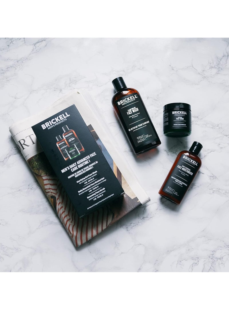 Brickell Men's Products Brickell Men's Products Daily Advanced Face Care Routine I, Gel Facial Cleanser Wash, Face Scrub, Face Moisturizer Lotion, Natural and Organic Men's Skin Care Gift Set, Scented - Image 3