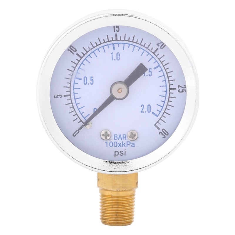 Mini Dial Pressure Gauge 0 30 PSI 0 2 Bar Water Oil Hydraulic Compressor Meter - Image 2