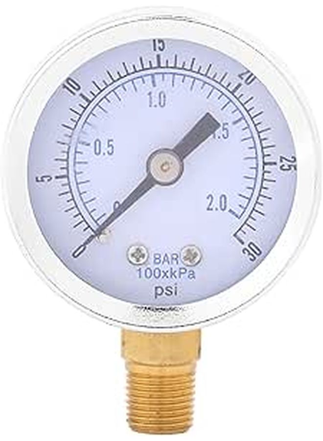Mini Dial Pressure Gauge 0 30 PSI 0 2 Bar Water Oil Hydraulic Compressor Meter - Image 1