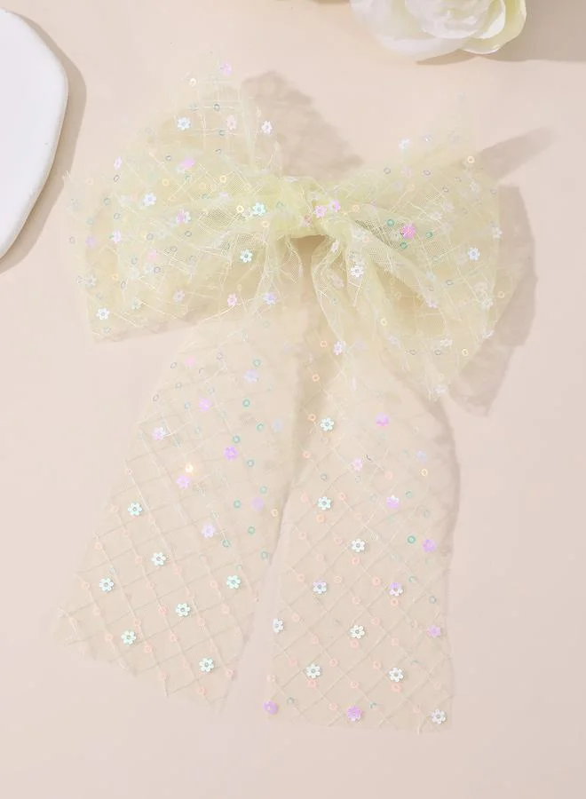 تايك تو Girls Yellow Sequin Bow Hair Clip