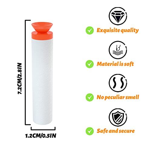 EKIND 100 Pcs Suction Darts Refill Pack Foam Bullet Compatible for NERF NStrike Series Blaster Glow at Dark White - Image 5