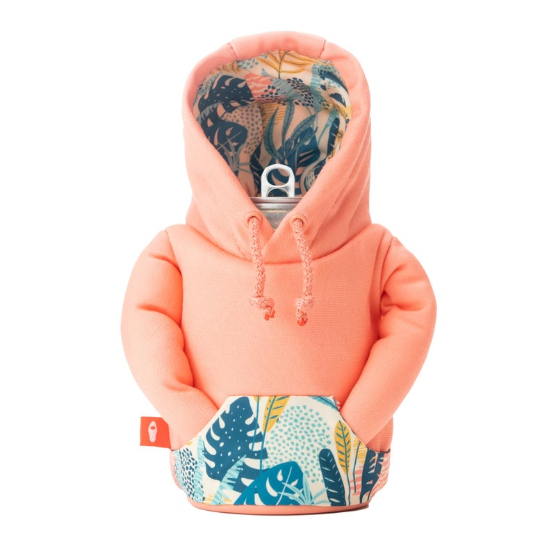 PUFFIN Puffin - The Hoodie Beverage Jacket - 12 oz Insulated Can Cooler - Beer Bottle & Soda Can Insulator  Keep Drinks and Beverages Cold - Beige Palm - Image 1