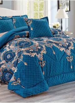 Moon 4 Pieces Single Size 160x210Cm Comforter Set Medium Filling Bedding Set for All Season Includes 1Comforter 1Bedsheet 1Pillow Shams and 1Cushion cases  - Image 4