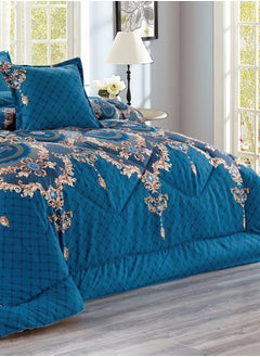 Moon 4 Pieces Single Size 160x210Cm Comforter Set Medium Filling Bedding Set for All Season Includes 1Comforter 1Bedsheet 1Pillow Shams and 1Cushion cases  - Image 3