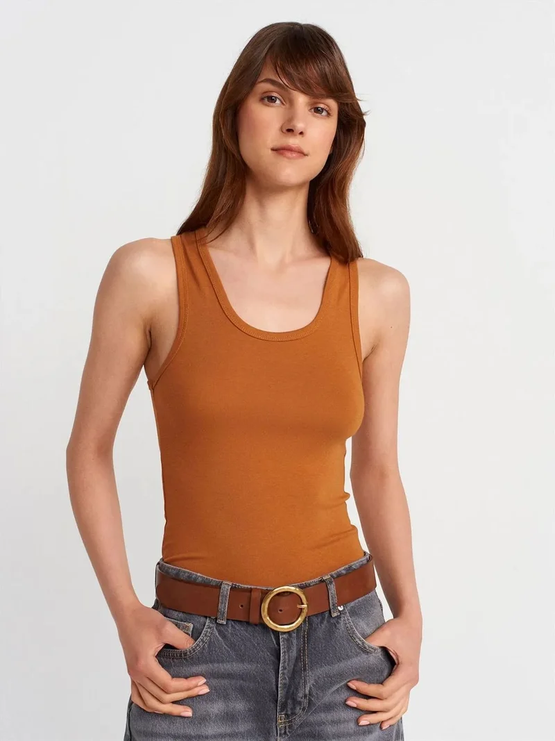 ديلفين DILVIN Ribbed Sleeveless Cami Blouse