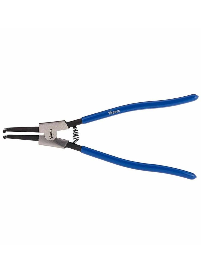 VTOOLS 13 Inch Carbon Steel External Circlip Plier With Bent Tips, Heavy Duty Retaining Ring Pliers, Black With Blue PVC Dipped Handle