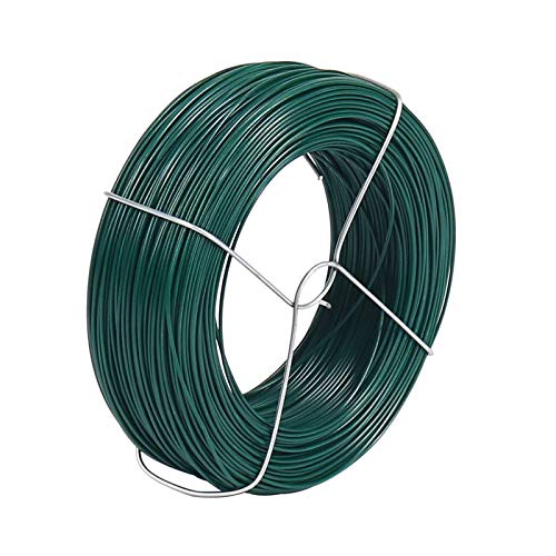 Shintop 328 Feet Plant Twist Tie Plastic Coated Soft Garden Metal Wire 1mm Thin for Gardening, Home, Office (Green) - Image 1