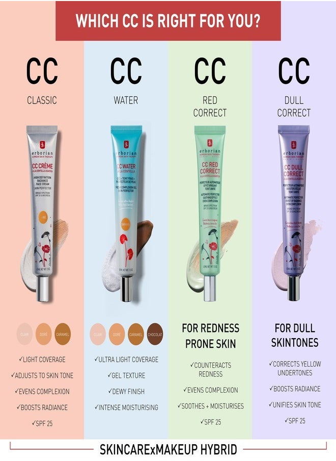 erborian - Erborian Color Correcting CC Cream with Centella Asiatica SPF 25, Clair - Lightweight Coverage & Sun Protection (45ml) - Image 1