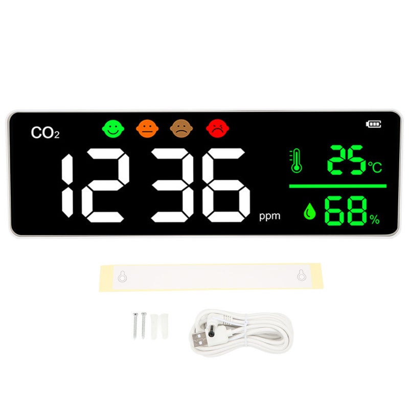 Co2 Detector: 2000mAh Battery 4-Stages Display - Non-Dispersive Infrared Technology Air Quality Monitor for Home Office Bedroom Camping - Image 1