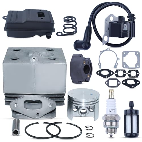Atunee 46MM Cylinder Piston Kit for Stihl BR420 BR400 SR400 SR420 BR320 BR340 BR380 Engine with BR420 Ignition Coil Exhaust Muffler Replace Parts 4203-020-1201 4203 400 13014203 140 0602 - Image 1