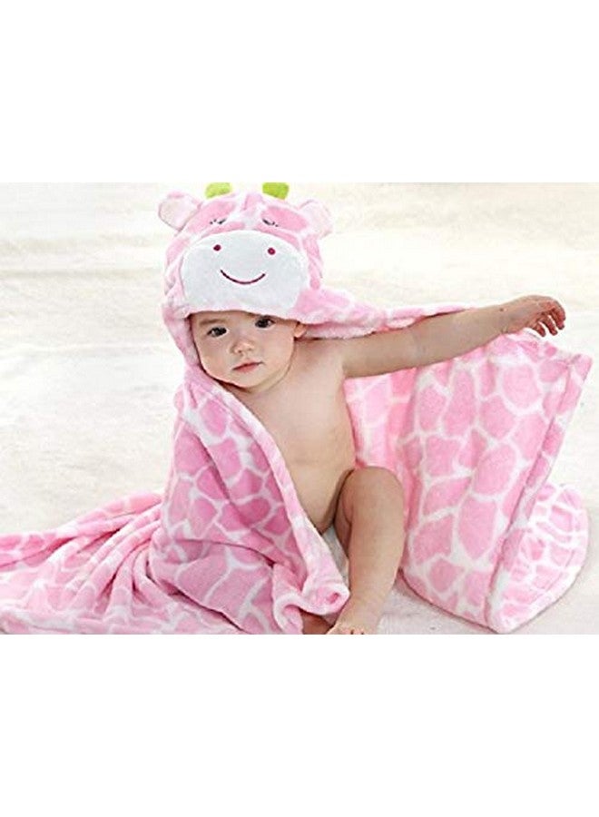 Vauwmsr Baby Hooded Blanket Ultra Soft Warm Newborn Infant Swaddle Wrap Bath Shower Towel, 25.6" x 39.4", Pink - Image 5