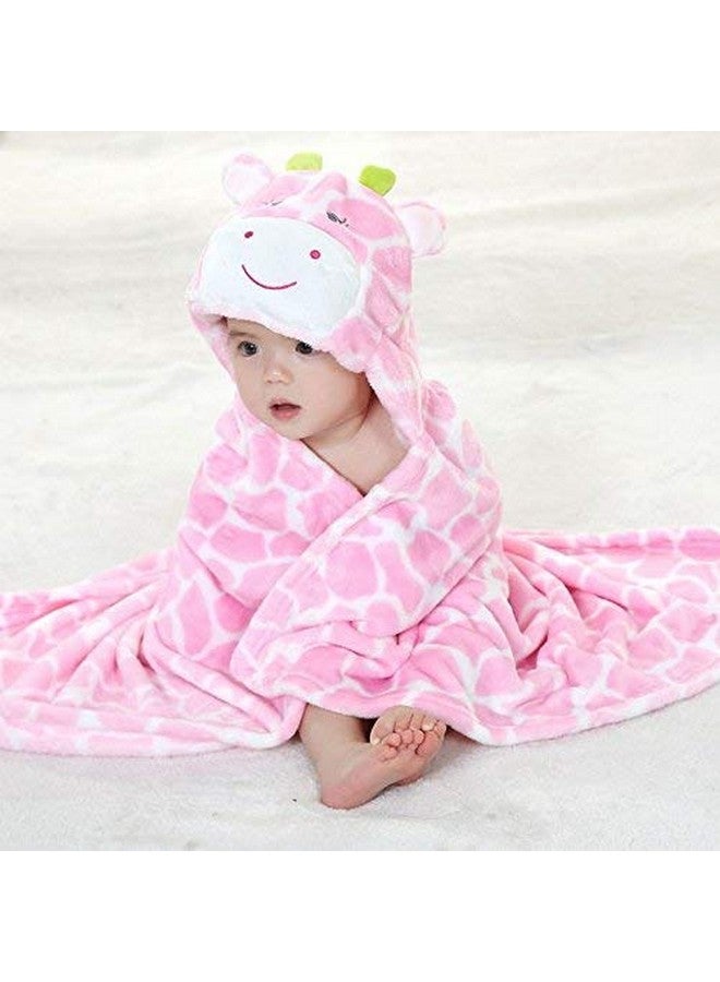 Vauwmsr Baby Hooded Blanket Ultra Soft Warm Newborn Infant Swaddle Wrap Bath Shower Towel, 25.6" x 39.4", Pink - Image 3