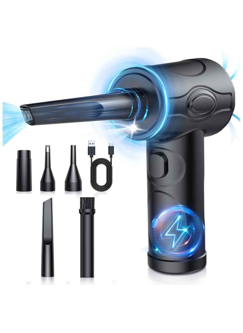Generic Compressed air Duster, 130000RPM Cordless Air Blower for Keyboard Cleaner, No Canned Air Duster Electric Air Duster with LED Light, Rechargeable Air Dusters 3 Speeds car, Handheld Cordless  - Image 1
