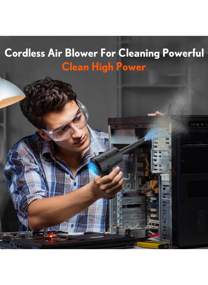 Generic Compressed air Duster, 130000RPM Cordless Air Blower for Keyboard Cleaner, No Canned Air Duster Electric Air Duster with LED Light, Rechargeable Air Dusters 3 Speeds car, Handheld Cordless  - Image 3