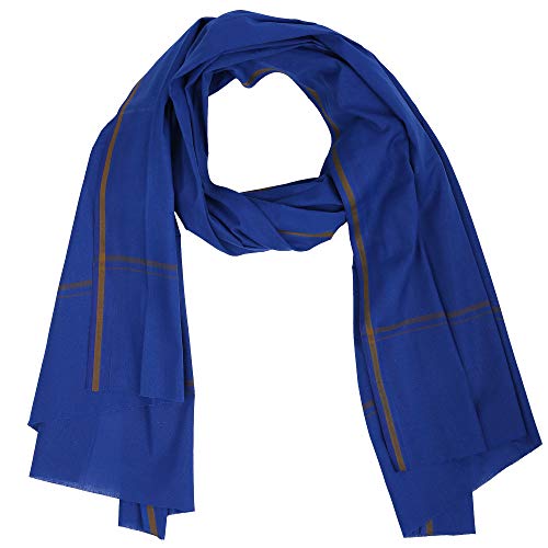 ROLIMOLI 100% Cotton Blue Gamchha Angochha Soft Absorbent Multipurpose Traditional Handloom Towel for Daily Use Bath Kitchen and Travel (2 Meter) - Image 1