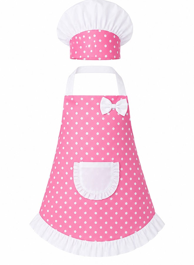 Toy Land Kids Chef Apron and Hat Set – Cooking Roleplay Costume for Girls of age 2 to 3 years - Image 1